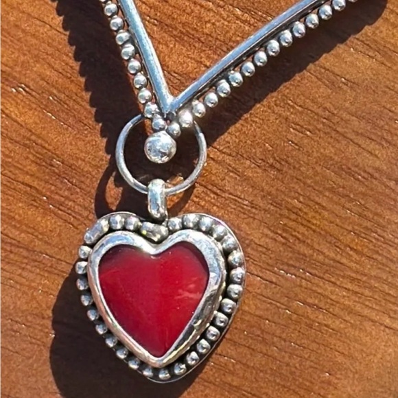 Sterling silver rosarita heart paperclip necklace